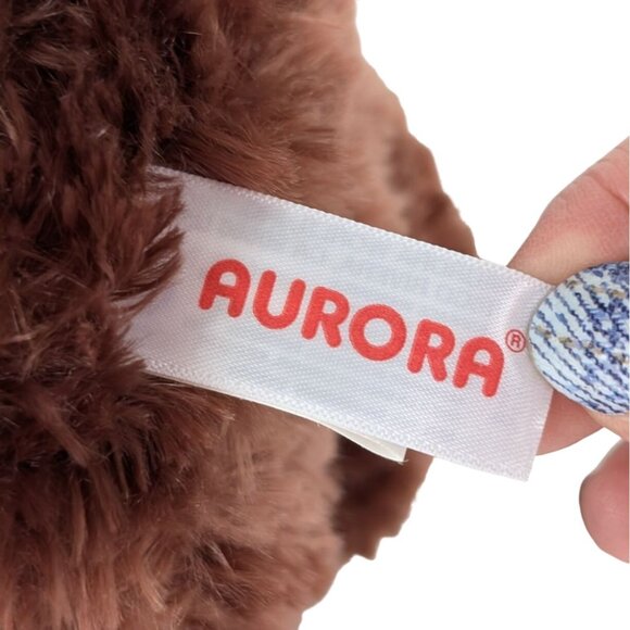 Aurora Brown Teddy Bear Plush 10" Stuffed Animal Toy Tan Face & Paws 2018 NWT - Picture 8 of 10